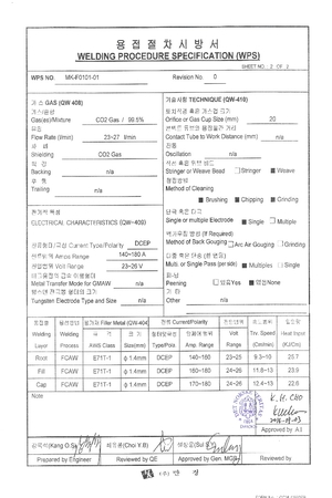 용접절차시방서